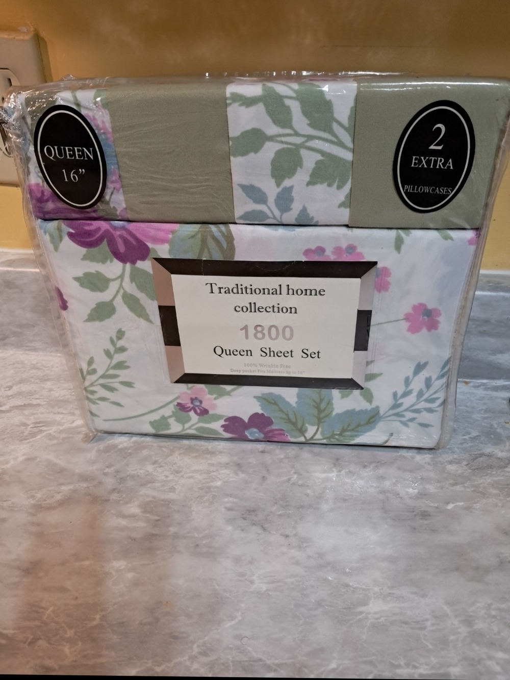 1800 Queen Sheet Set - Floral Sage